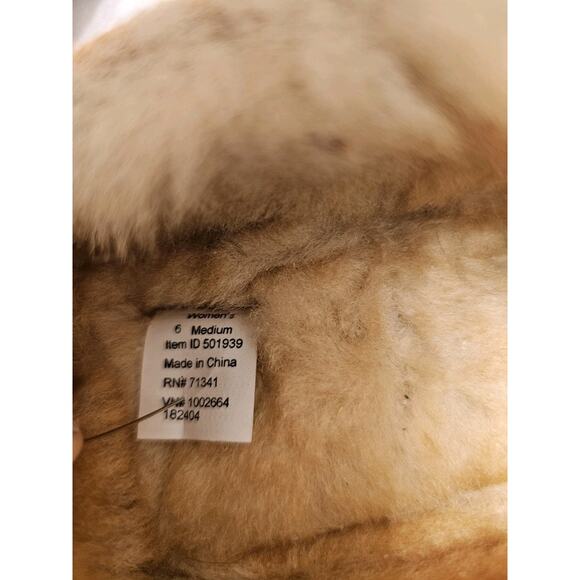 LL Bean Womens 6 M Suede Brown Wicked Good Shearling Lined Venetian Slippers - Picture 4 of 9